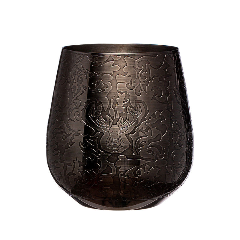 Garrafas de vinho de aço inoxidável sólido de qualidade superior Garrafas de vinho sem caules Estilo Stag preto