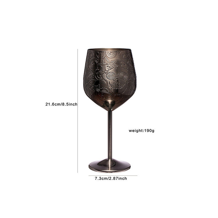 Vidro de vinho de aço inoxidável 18 oz Copo de vinho quebrável para eventos internos ao ar livre