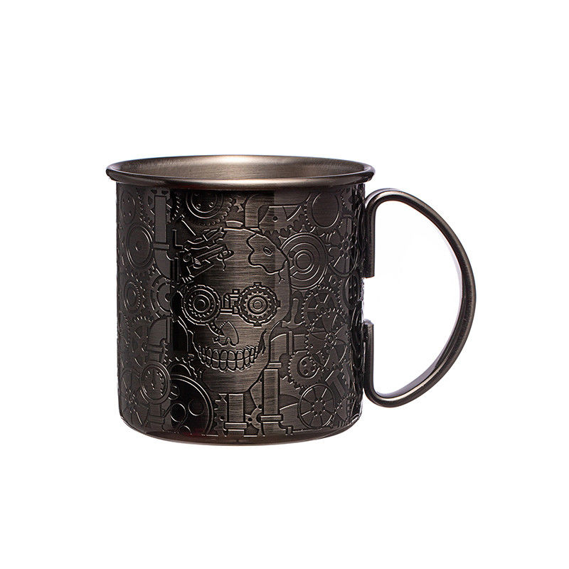 Gravação Design de aço inoxidável 304 Mule Mug Negro Viagem de acampamento Taça de vinho para a festa