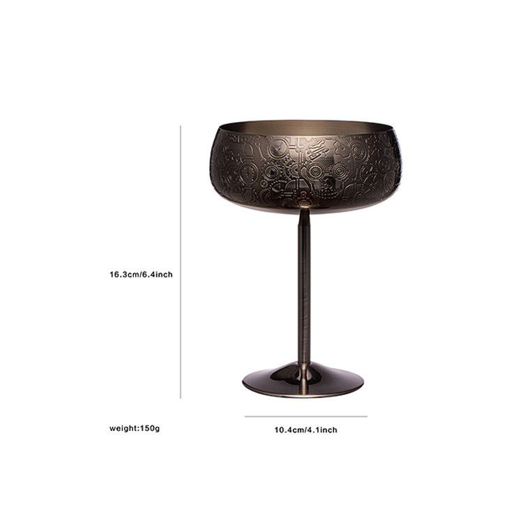Vidro de vinho Martini de aço inoxidável 14OZ 4,1 * 6,4 polegadas com fundo largo