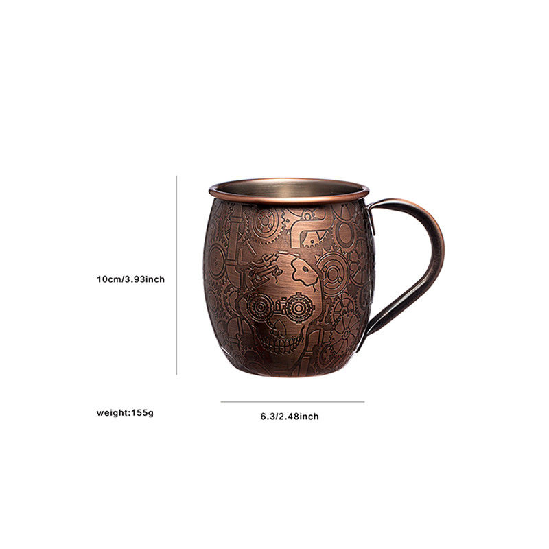 18 oz de aço inoxidável martelado Copas de cobre 304 resistente à corrosão aço inoxidável