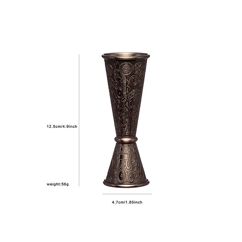Jigger Premium 304 de aço inoxidável Premium e pesado 2 oz 1 oz com dimensões no interior