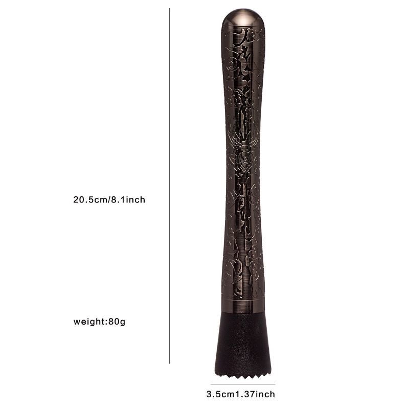 Muddler preto de aço inoxidável para coquetéis 8 polegadas de comprimento 1pc triturador de frutas ferramentas de barra para casa