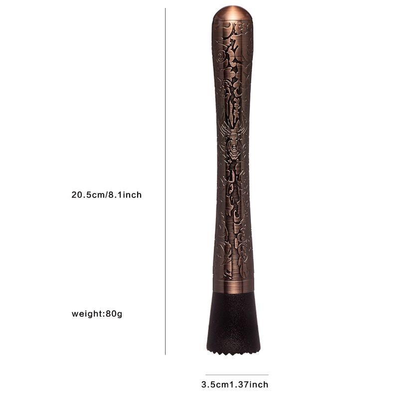 Stag Design 8 polegadas Profissional Muddler durável de aço inoxidável bebida Muddler bebida Smasher para cocktails