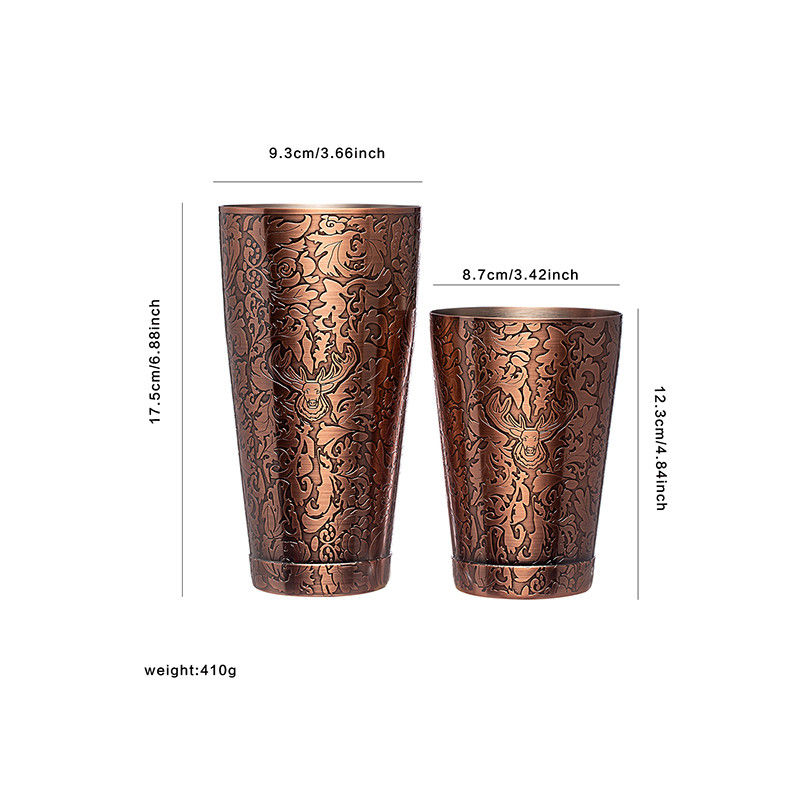 Home Bartending Martini Shaker Set SS304 Cor de cobre escovado