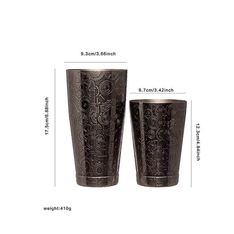 Conjunto de misturador de coquetéis preto antigo Kit de bartender Cocktail Shaker Conjunto para mistura de bebidas