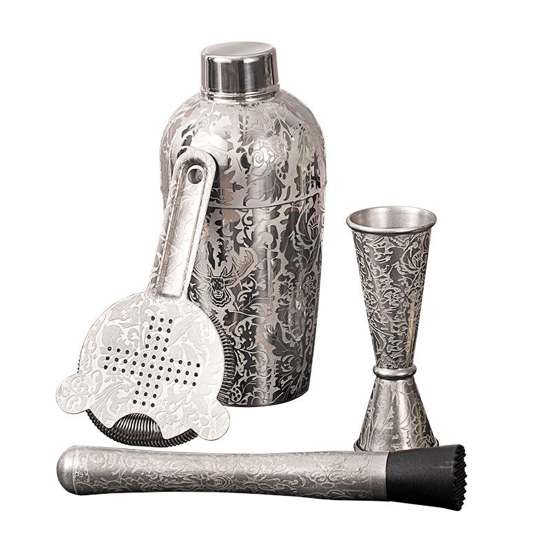 Stag estilo de aço inoxidável Homeware Mixology bebida cocktail mixer conjunto